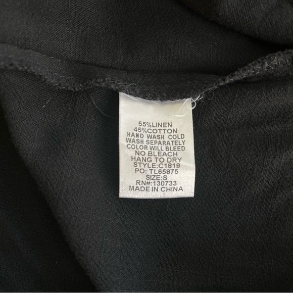 Umgee | Pintuck High-Low Frayed Hem Linen Tunic Top - Picture 10 of 14